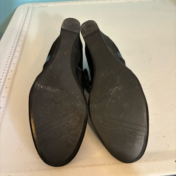 DKNYC Christina women’s black suede wedge heel ballet shoes in size 8 - Picture 9 of 13